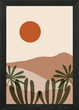 Abstract Desert Sunset Framed Wall Art Poster Canvas Print Picture