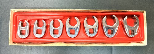 SNAP ON  7-Pc 3/8" Dr 6-Pt Flank Drive® Flare Nut Crowfoot Wrench Set 3/8–3/4"