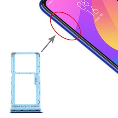 Ersatz SIM und Micro SD Karten Tray für Xiaomi Mi A3 / Mi CC9e (blau)