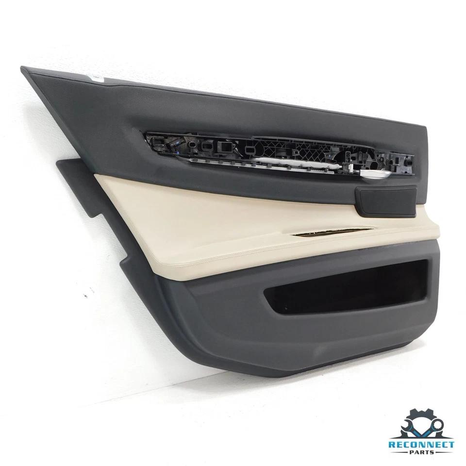 09-12 BMW 740Li 750Li F02 Rear Left Door Interior Trim Panel w/ Sunshade OEM - Image 3 of 4