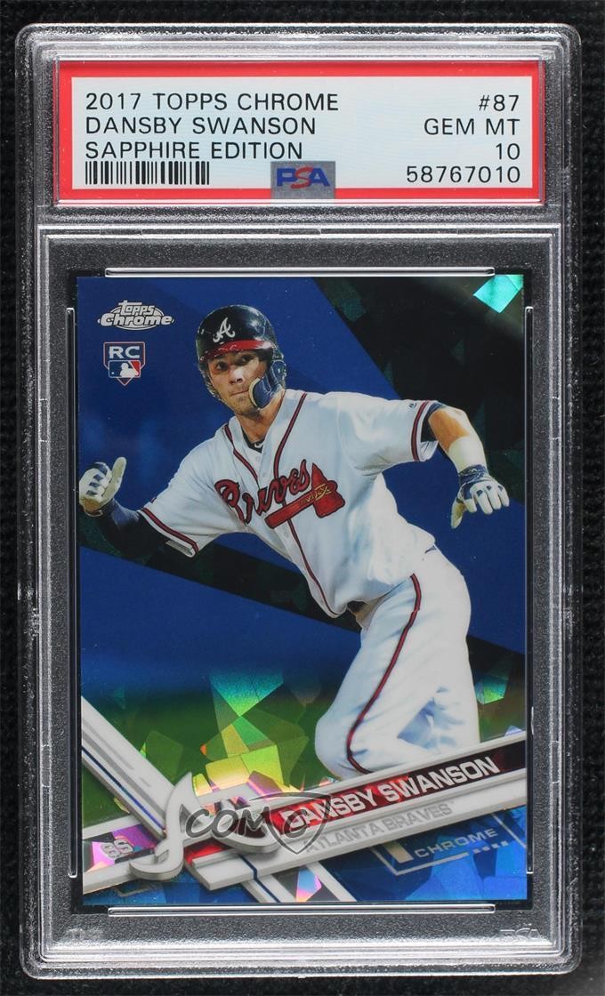 2017 Topps Chrome Sapphire Edition /250 Dansby Swanson #87 PSA 10 GEM MT 0ae