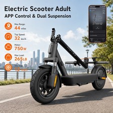 12'' Electric Scooter With APP 750W Folding Commuter E Scooter 44Miles 20MPH