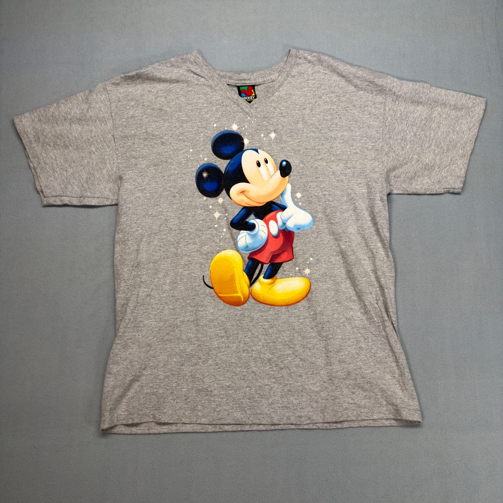 Vintage Mickey Mouse T Shirt Mens Large Gray Disney Graphic Jerry Leigh USA Tee