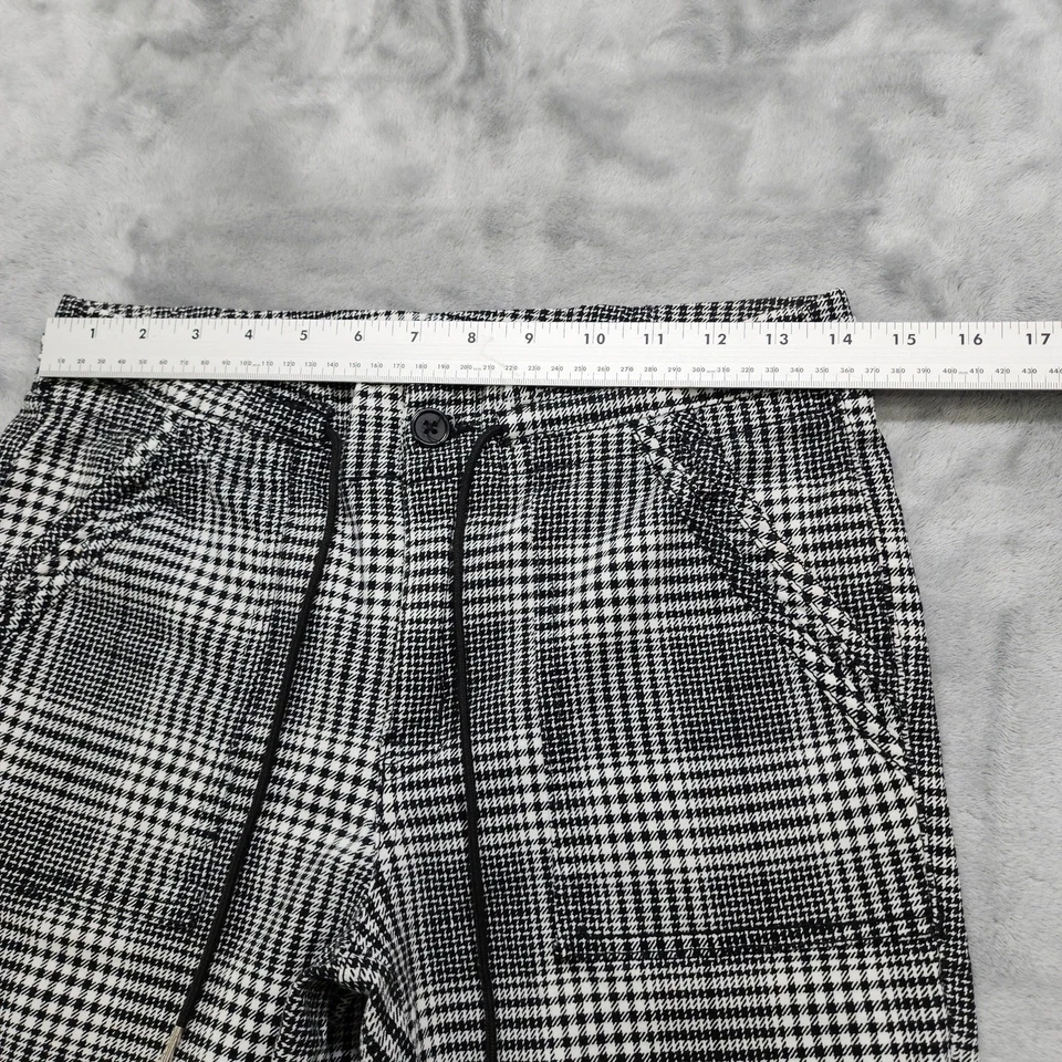 Pantalones de chándal No Boundaries para mujer M (7-9) jóvenes negros blancos a cuadros tiro alto Foto 2 de 4