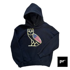 Drake’s OVO Hoodie Black USA Flag OG Owl “October’s Very Own” SS23 Size Large