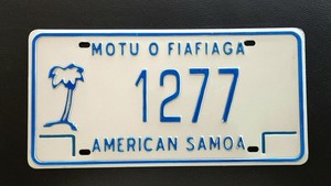 2010 American Samoa MOTU O FIAFIAGA Palm Tree Pacific Island License Plate 1277