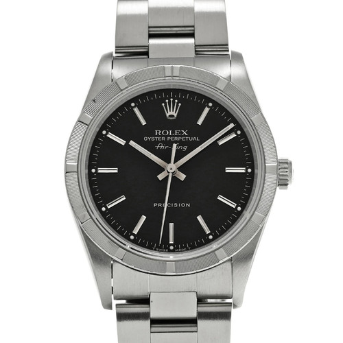 ROLEX Air King 14010 Black Case Size 34 x 34 mm Men's Used Watch #61916