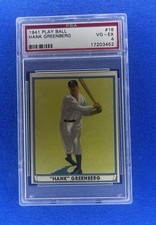 1941 Play Ball Baseball #18 Hank Greenberg PSA 4