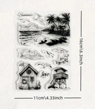 beach clear stamps Scenery card NEW Free Ship
