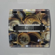 Post-it Note Dispenser 3-D  Refillable Pop-up Lucite Weight 4”x4” Compass