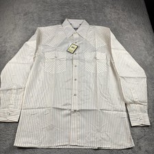 Desire Collection Long Sleeve Dress Shirt Mens Small White Orange Stripes NWT