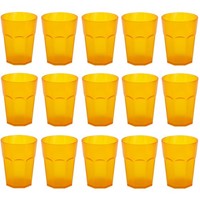 15X Kunststoffbecher Trinkbecher Plastikbecher Trink-GläSer Mehrweg 0,25L Orange