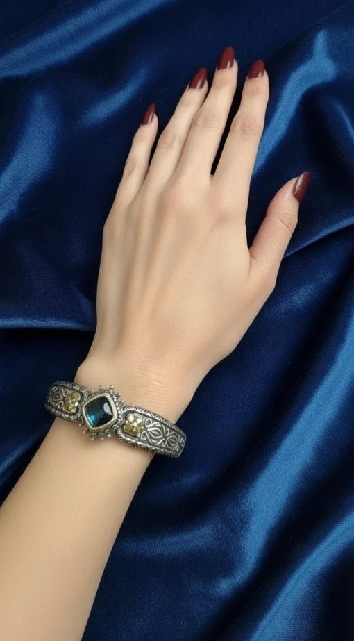 Bracelete Barbara Bixby prata esterlina topázio azul citrino e pérola - Imagem 2 de 4