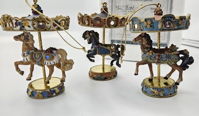 1999 Bradford Edition Carousels for All Seasons Ornaments ~ Lot Of 3 Christmas#2
