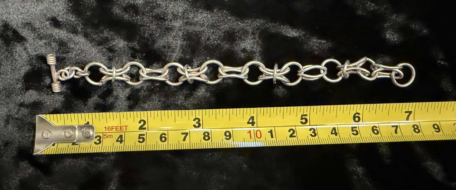 Unique Link 925 Sterling Silver Toggle Bracelet; … - image 3