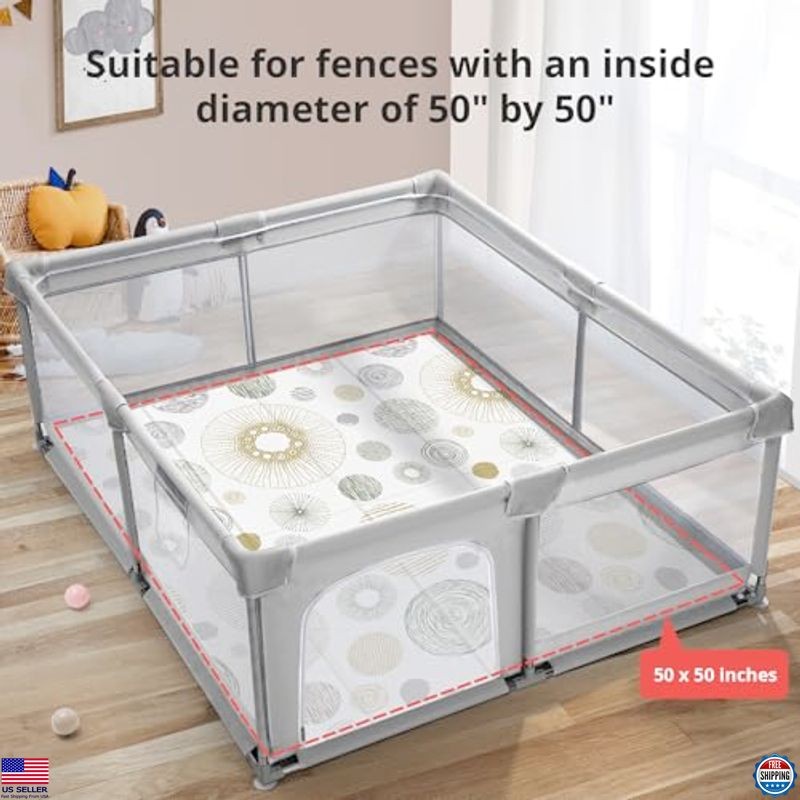 Foldable Baby Play Mat, PIGLOG 50X50 Playpen Mat for Babies and Toddlers Kids,