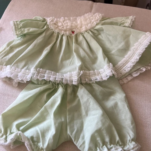 VINTAGE CABBAGE PATCH KIDS GREEN & LACE DOLL Set DRESS - CLOTHES CPK