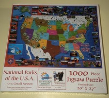 NEW SEALED: SunsOut Map of National Parks of the USA 1000 pc puzzle