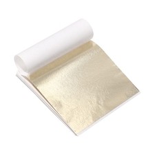 120 Pcs Champagne Silver Imitation Gold Leaf Sheets, 3.54x3.54 Inches Foil Sh...