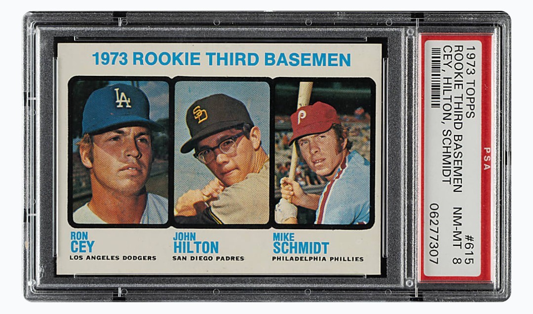 1973 TOPPS #615 MIKE SCHMIDT RC PHILLIES HOF PSA 8