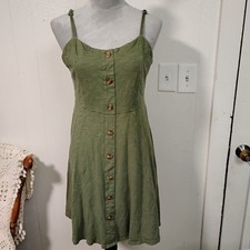 Old Navy Green Strappy Tank Dress Large  Minimalist Boho