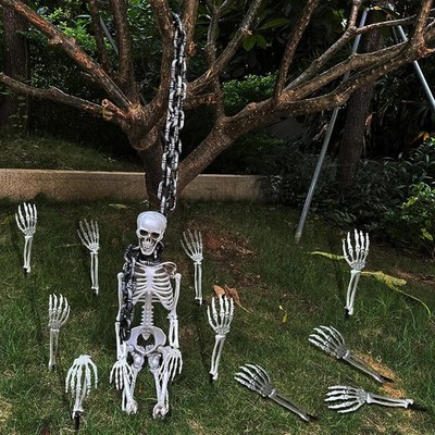 Faltbare Knochen Prop Grusel Friedhof Bodenpfahl Leuchtend Horror Halloween