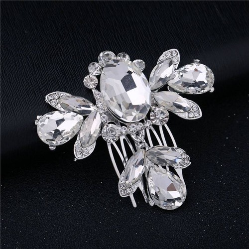Pinzas para el cabello de perlas de diamante de cristal alfileres para el cabello de novia peine dama de honor estrás - Imagen 5 de 20