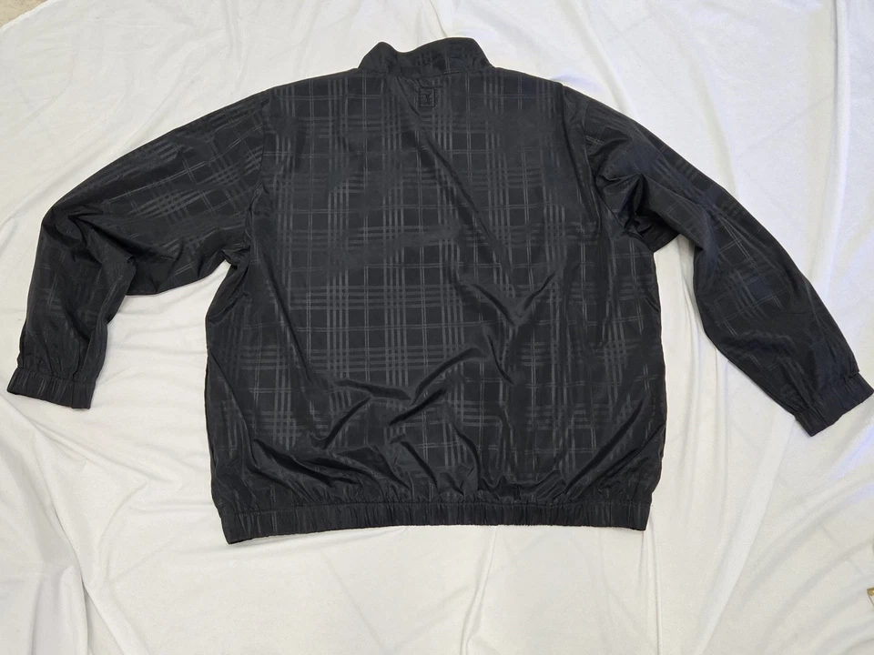 Chaqueta cortavientos para hombre PGA Tour negra a rayas forrada de malla XXL cremallera 1/4! Foto 3 de 4