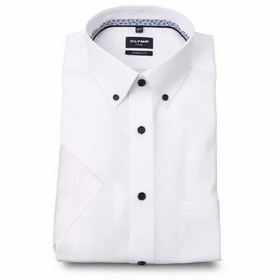 Olympus Luxor modern fit men's business shirt short sleeve white 126112 00