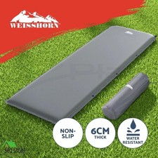 Weisshorn Self Inflating Mattress 6CM Camping Sleeping Mat Air Bed Single Grey