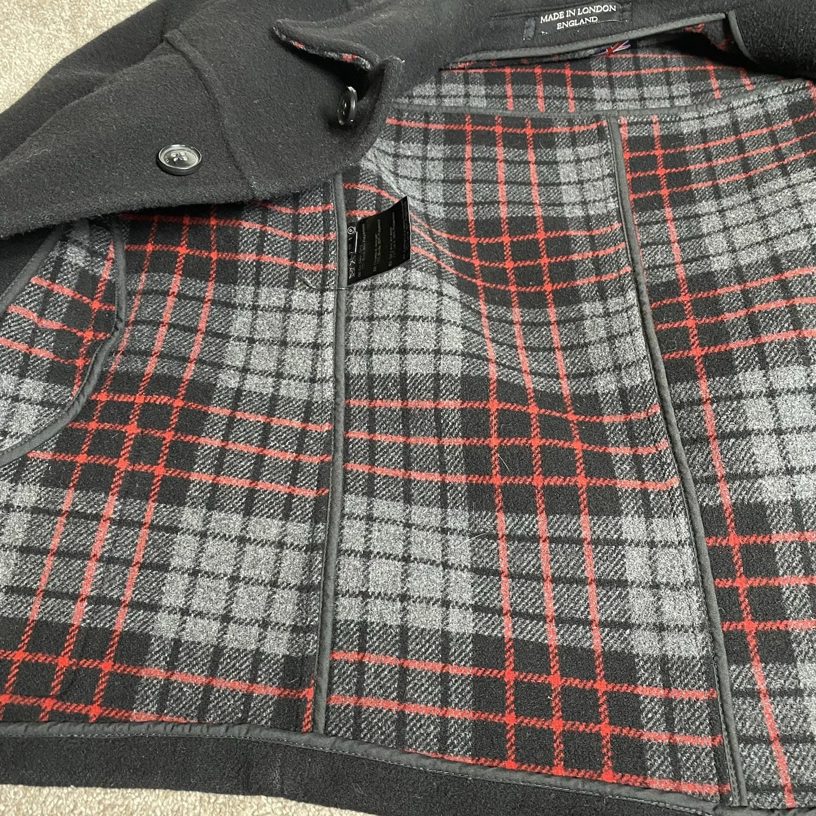 Gloverall Original English Coat Jacket Black Wool Donkey Formal Chore 36 XS - product detail image 12