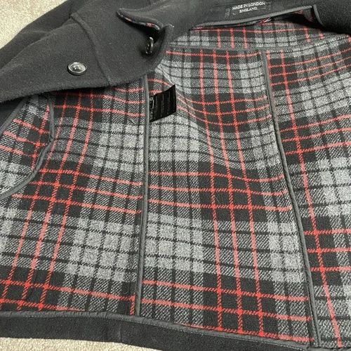 Gloverall Original English Coat Jacket Black Wool Donkey Formal Chore 36 XS image 12