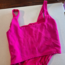 Teens Pink Solid Opaque Corset Top Bustier, Regular Size Xs