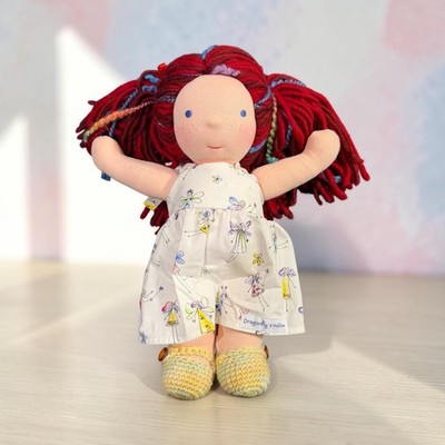 Dragonfly's Hollow Waldorf yarn hair doll handmade