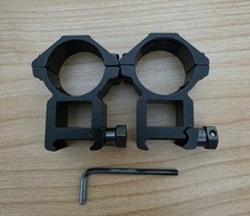 COPPIA ANELLI ATTACCHI PER OTTICHE. TUBO 30mm SLITTA 22mm O PICATINNY NERI