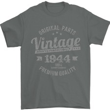 Vintage Year 82nd Birthday 1944 Mens T-Shirt 100 Cotton Charcoal
