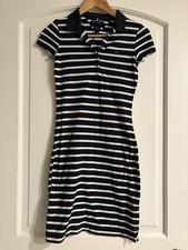 Tommy Hilfiger Women s Navy White Striped Polo Shirt Dress XXS