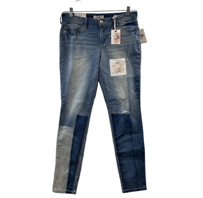 Jessica Simpson Kiss Me Super Skinny Jeans Blue Patchwork Women’s Size 30  NWT