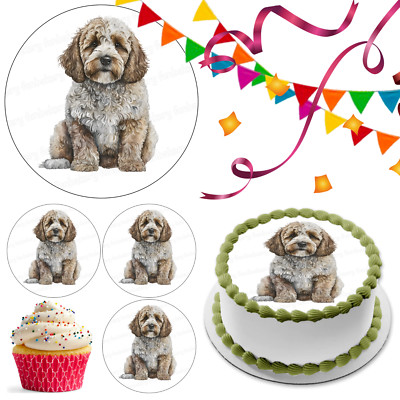 Cockapoo Hund Tortenaufleger Party Deko essbar Geburtstag Feier Cupcake