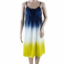 Ann Taylor LOFT Women's 100% Silk Ombre Spaghetti Strap Lined Dress Size 4