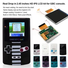 White Drop In 2.45" IPS Backlight LCD Kit For Gameboy Color GBC No Weld No Trim