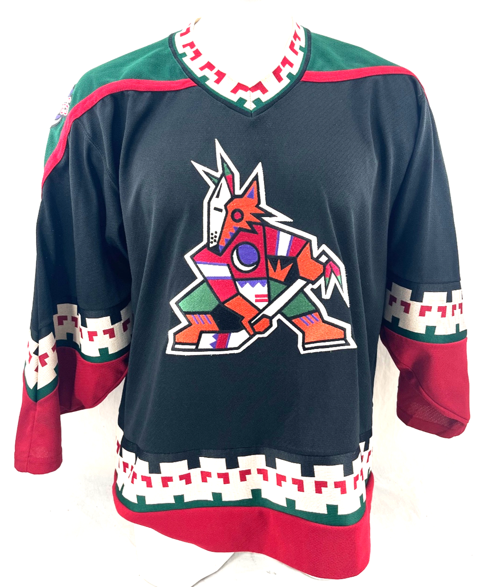 Vintage 1990's Phoenix Coyotes KOHO Black Red LS NHL Hockey Jersey