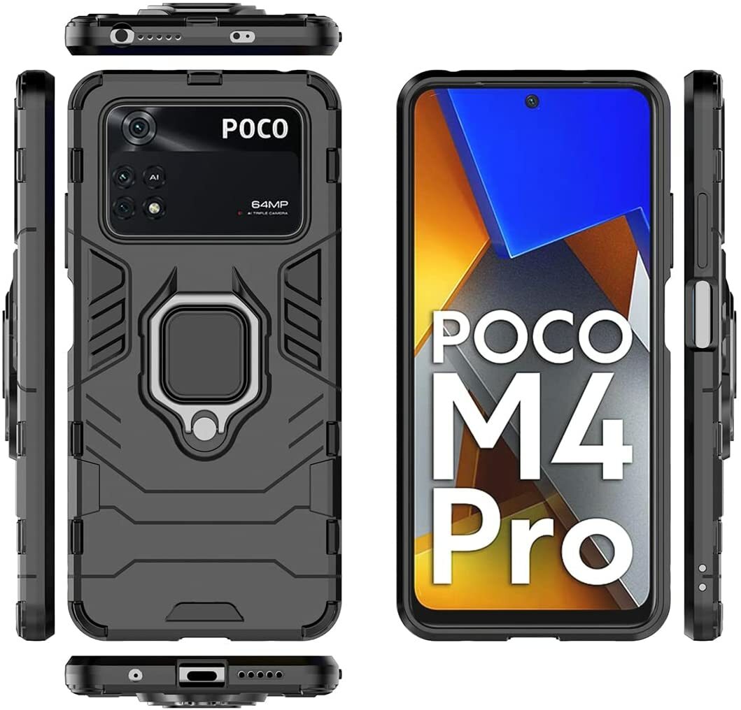 Coque Antichoc Noire Renforcée Pour Poco M4 Pro 4G - Marque Odeydo - Protection Premium - Installation Facile