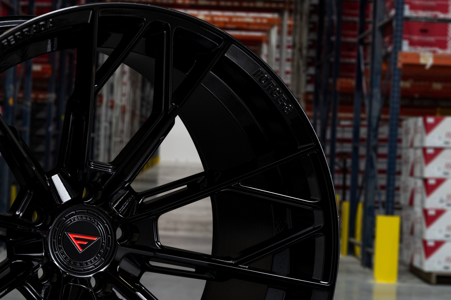 20” FERRADA FR11 GLOSS BLACK STAGGERED CONCAVE WHEELS FOR FERRARI 488 20X9 20X11