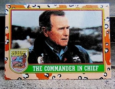 GEORGE H.W. BUSH 1991 Topps Desert Storm #1 Commander In Chief US PRESIDENT RARE