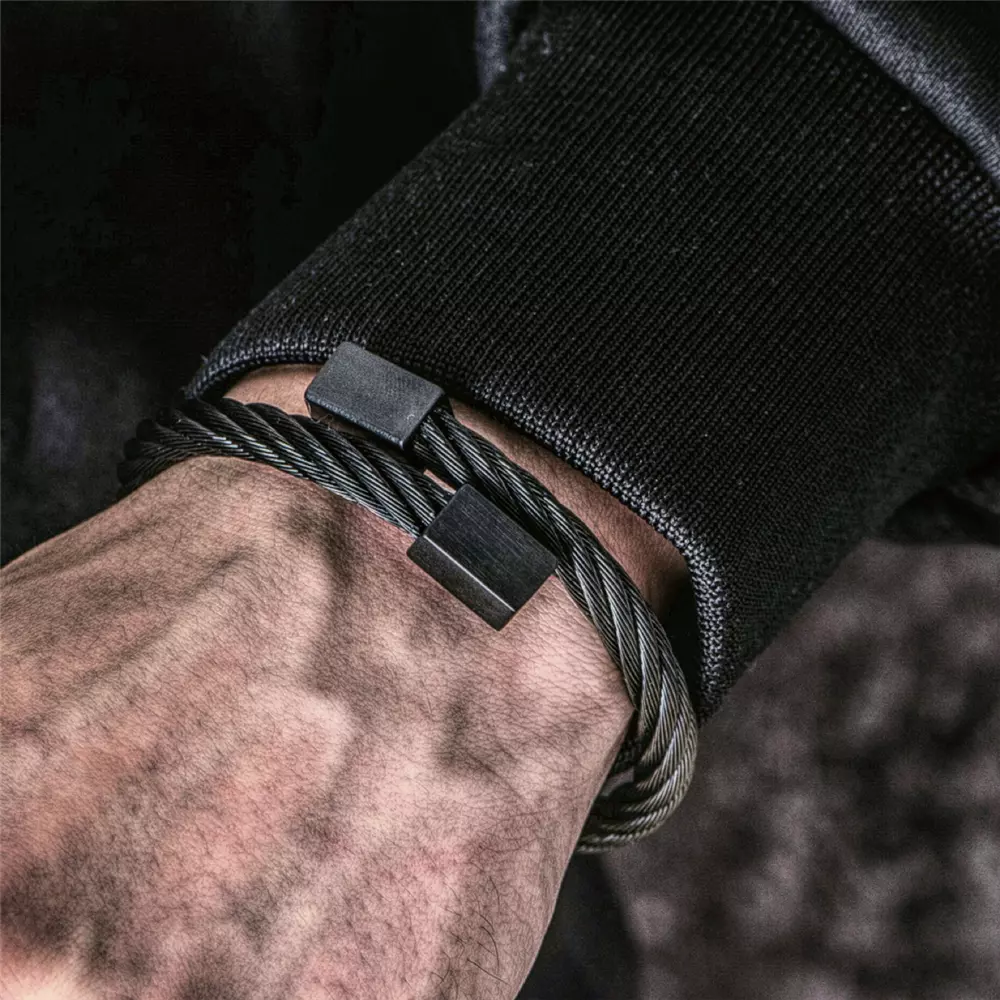 Luxury 316L Stainless Steel Men Bracelet Titanium Adjustable Cuff Bangle  Jewelry