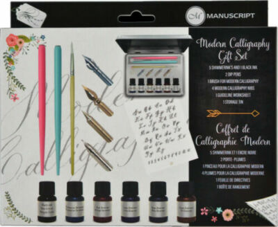 Manuskript moderne Kalligraphie Geschenkset inkl. Schimmertinten