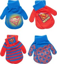 DC Comics Superman 4 Pack Mittens Set for Winter, Toddler Boys Ages 2-4