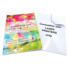 EVG A4 Vinyl Laser Printable (not Suitable for Inkjet Printer) Waterproof Sheets