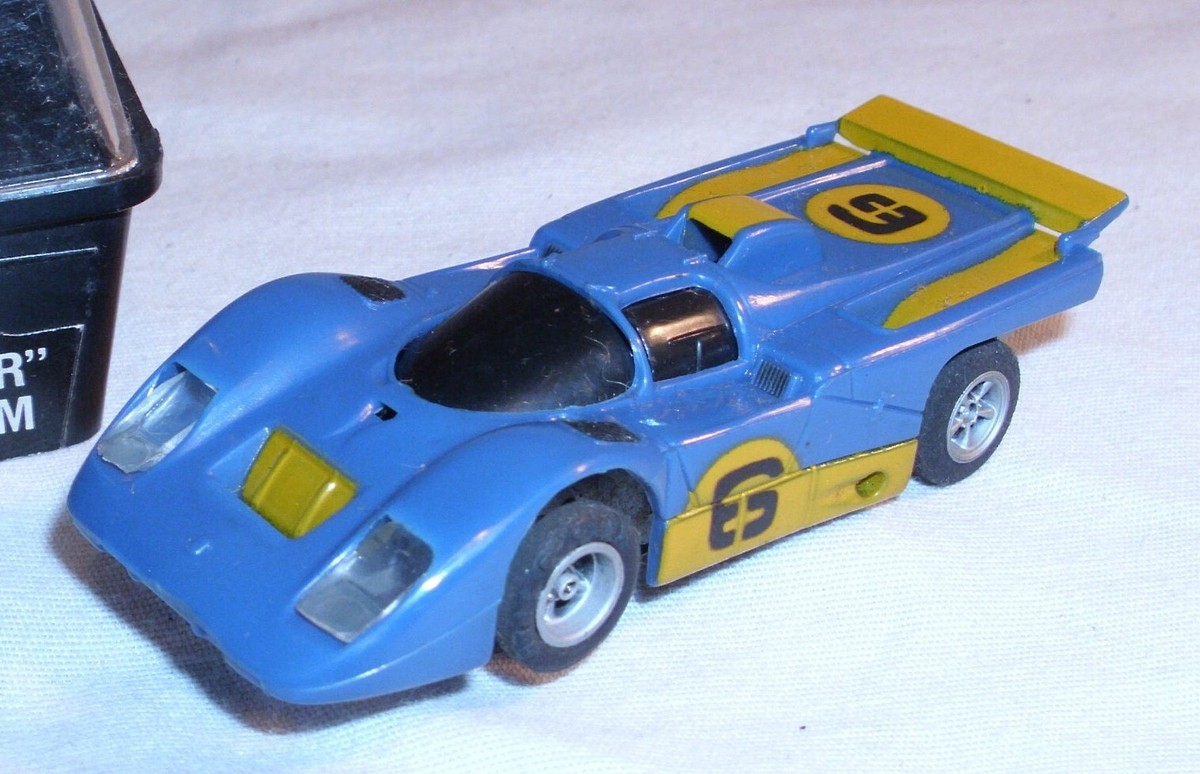 AURORA AFX FLAMETHROWER FERRARI 512M CAR HO SLOT CAR 1970s BLUE